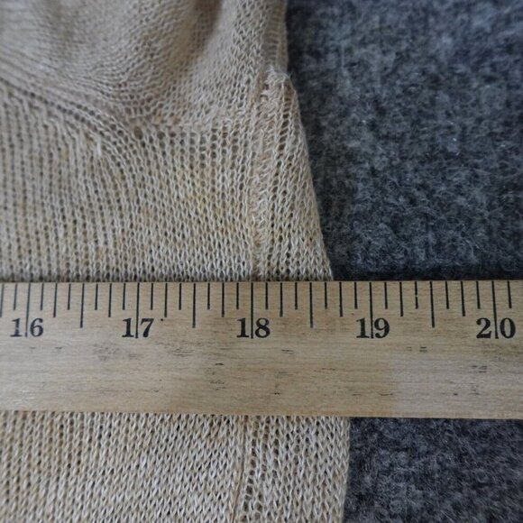 Free People Beach Women's Sweater Dress Small Beige Midi Flare 100% Linen - Picture 8 of 13